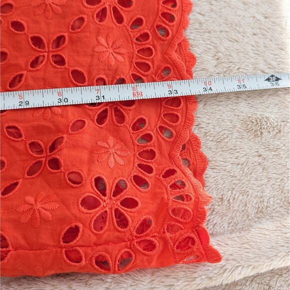 J.Crew Lace Pointelle Eyelet Orange Red Mini Dress, size 00 - Picture 6 of 6